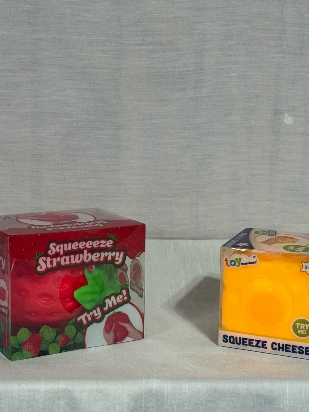 Sunny Days Toymendous Squishy Toys Set Strawberry/Cheese Stress Ball NIB